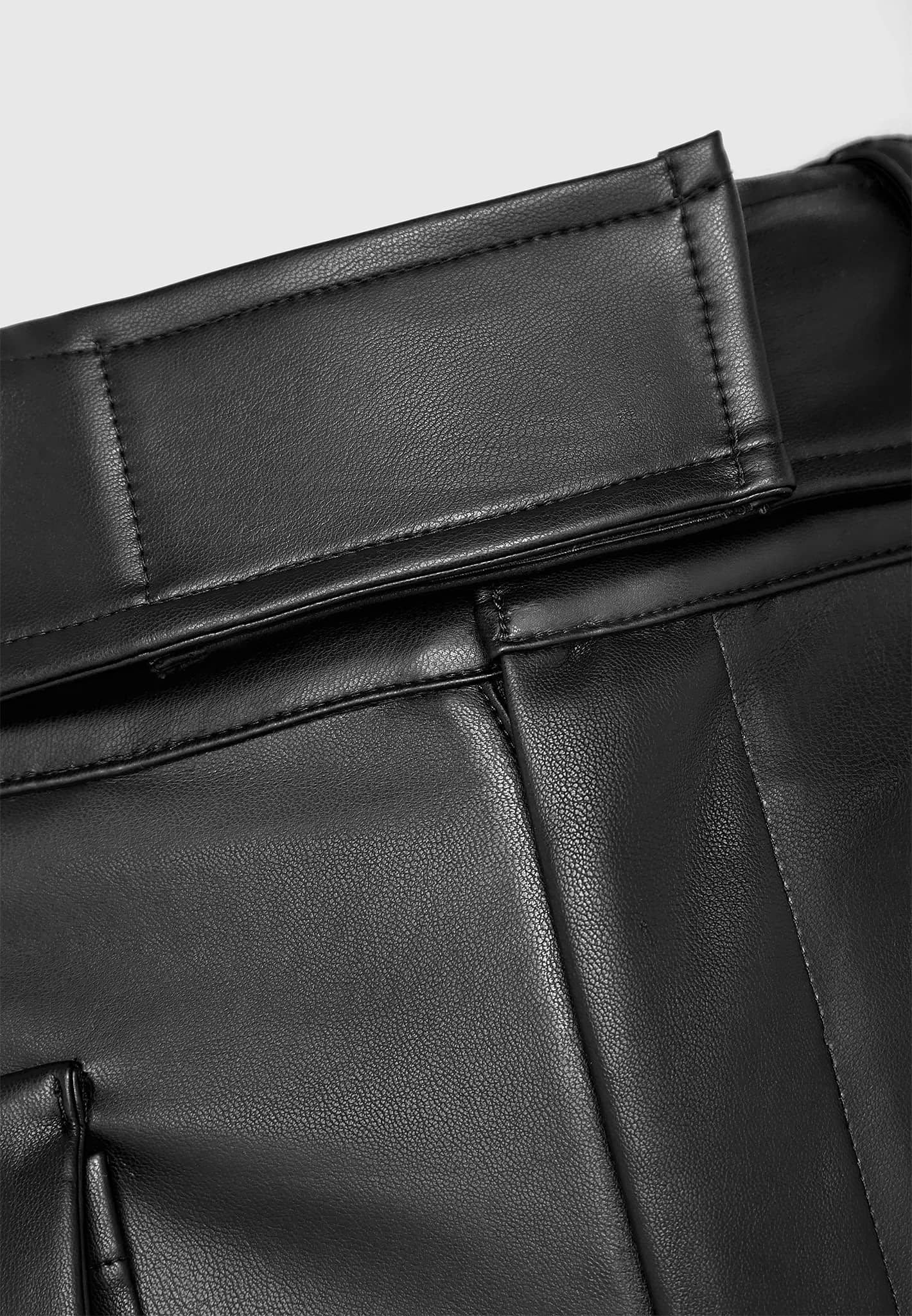 Leather Carpenter Cargo Trousers - Black - Image 5