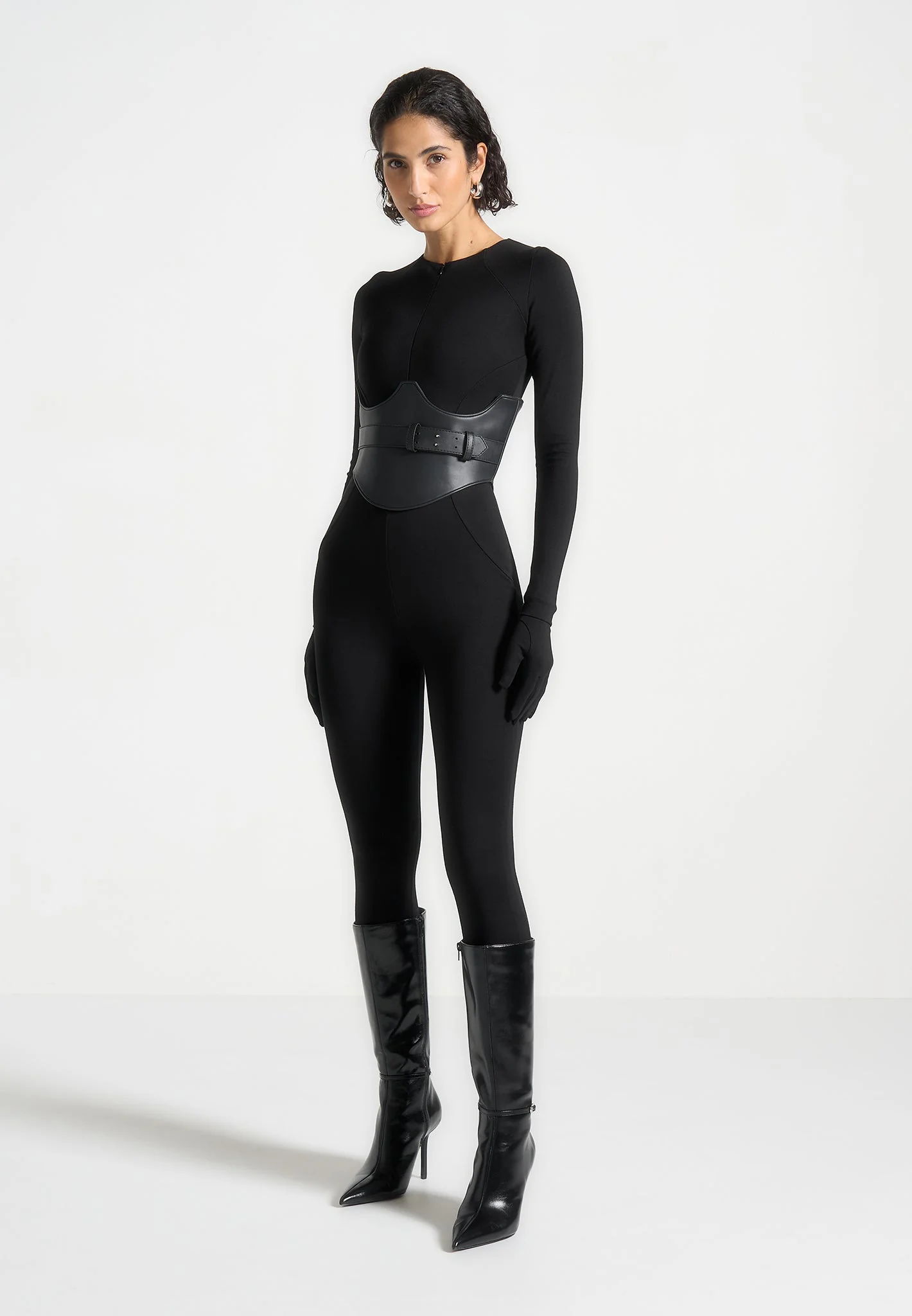 Leather Corset Belt - Black - Image 3