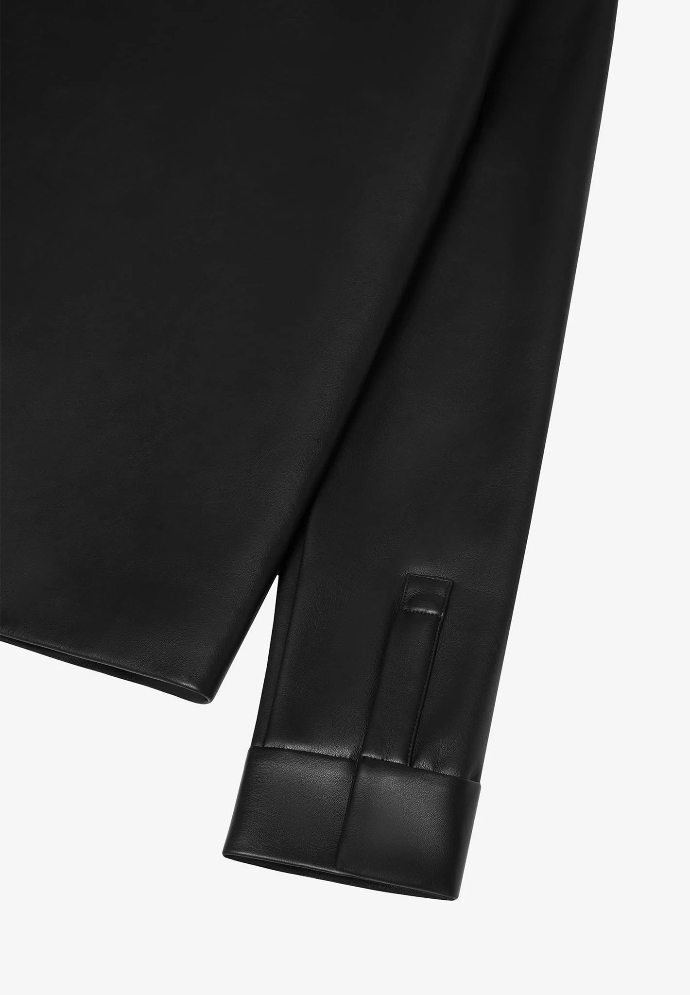 Leather Shirt Jacket - Black - Image 8