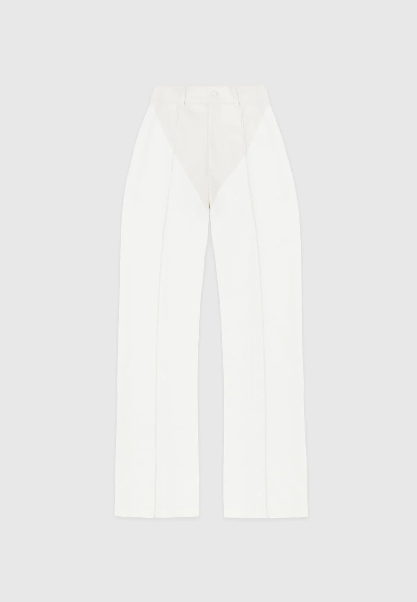 Leather & Woven Trousers - Off White - Image 7