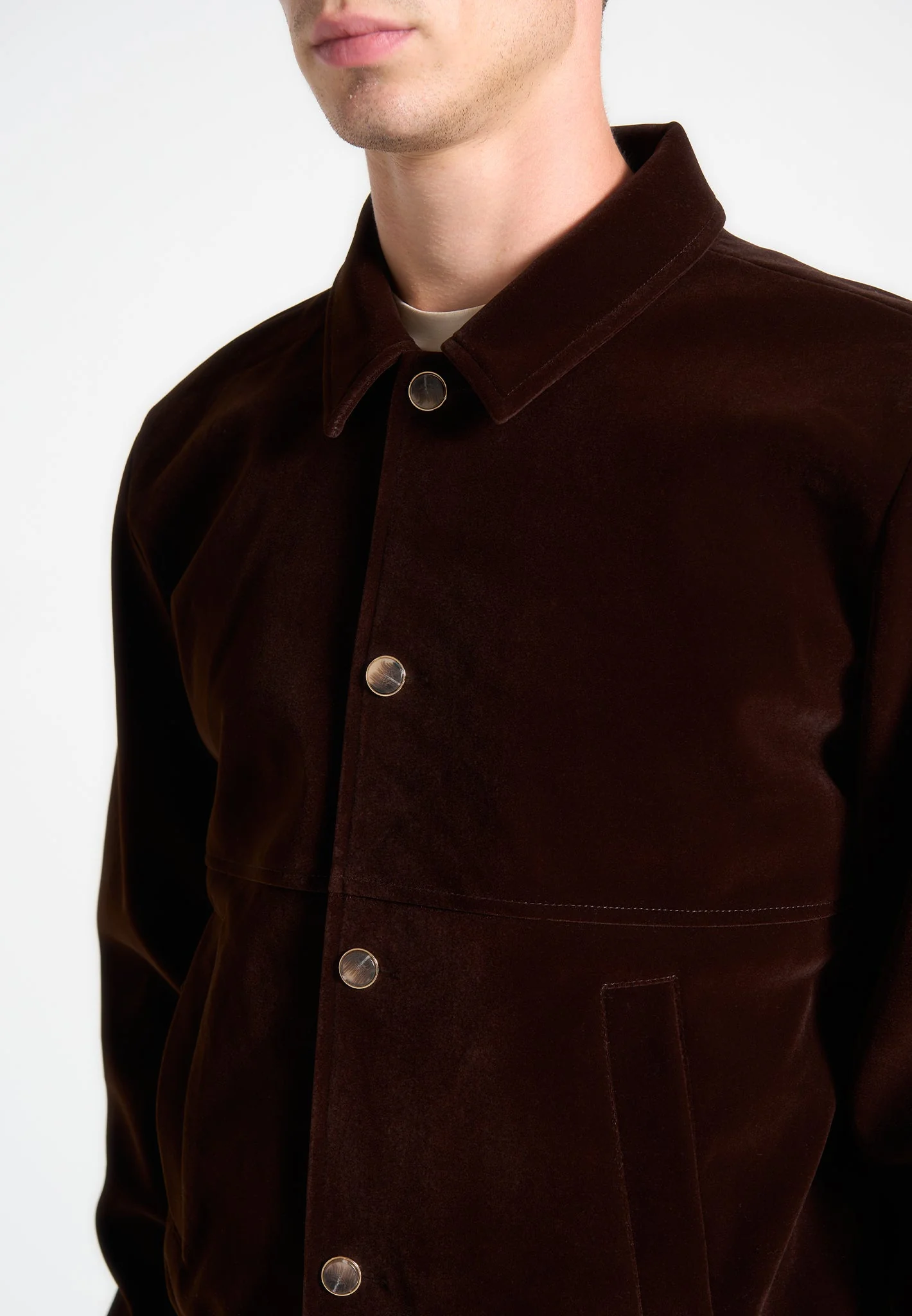 Velvet Trucker Jacket - Brown - Image 4