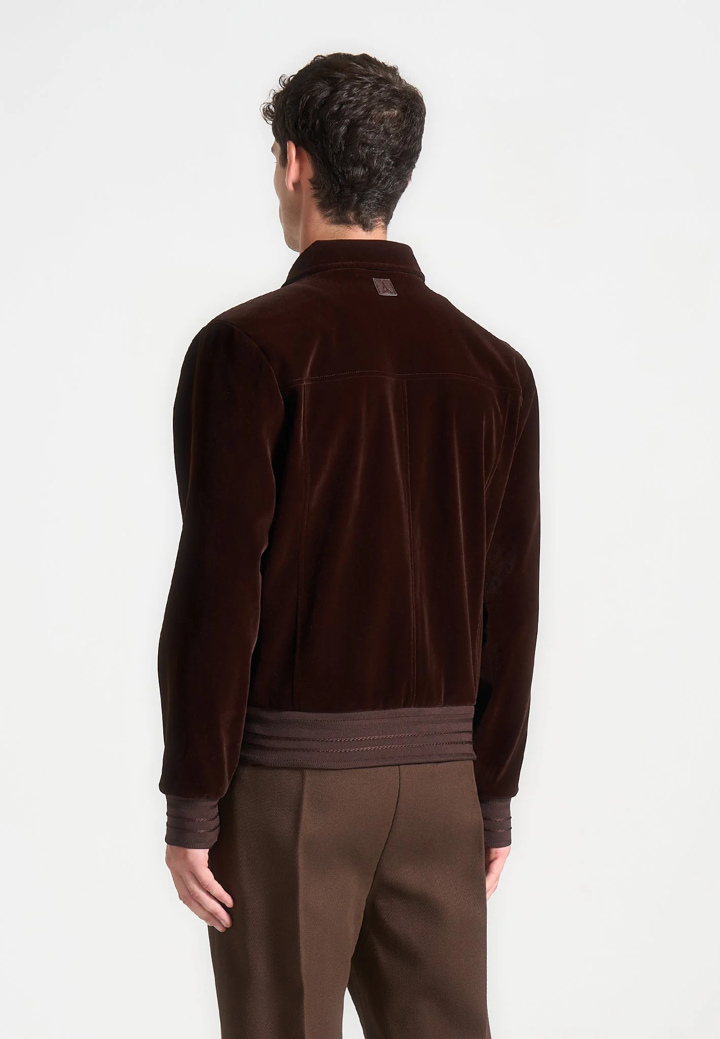 Velvet Trucker Jacket - Brown - Image 6