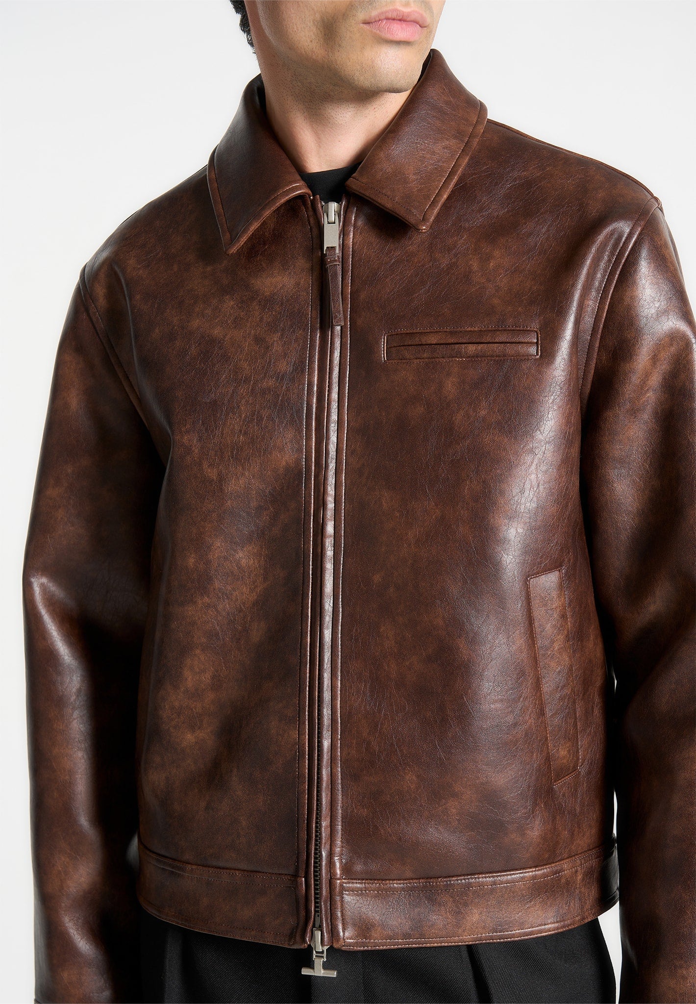 Laurent - Vintage Leather Jacket - Brown - Image 2