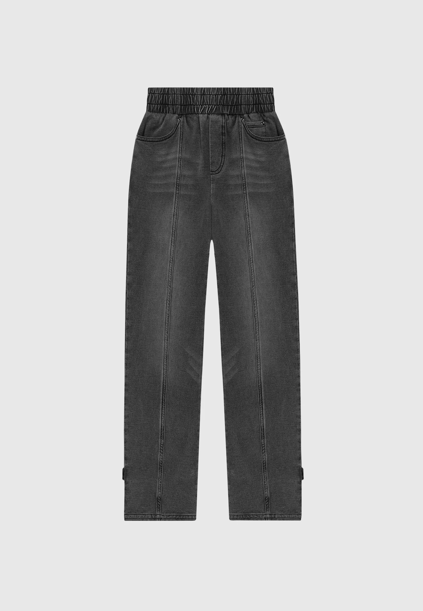 Washed Denim Jersey Joggers - Washed Black - Image 5
