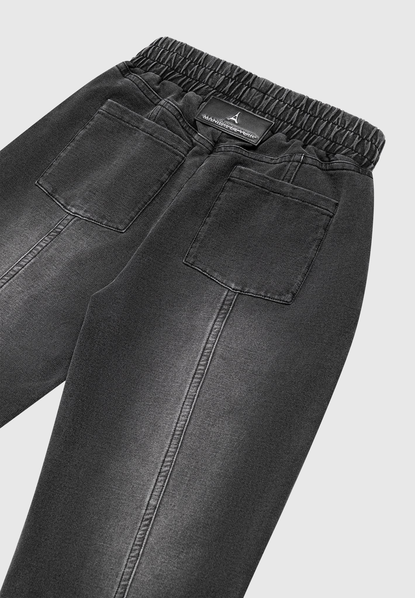 Washed Denim Jersey Joggers - Washed Black - Image 7