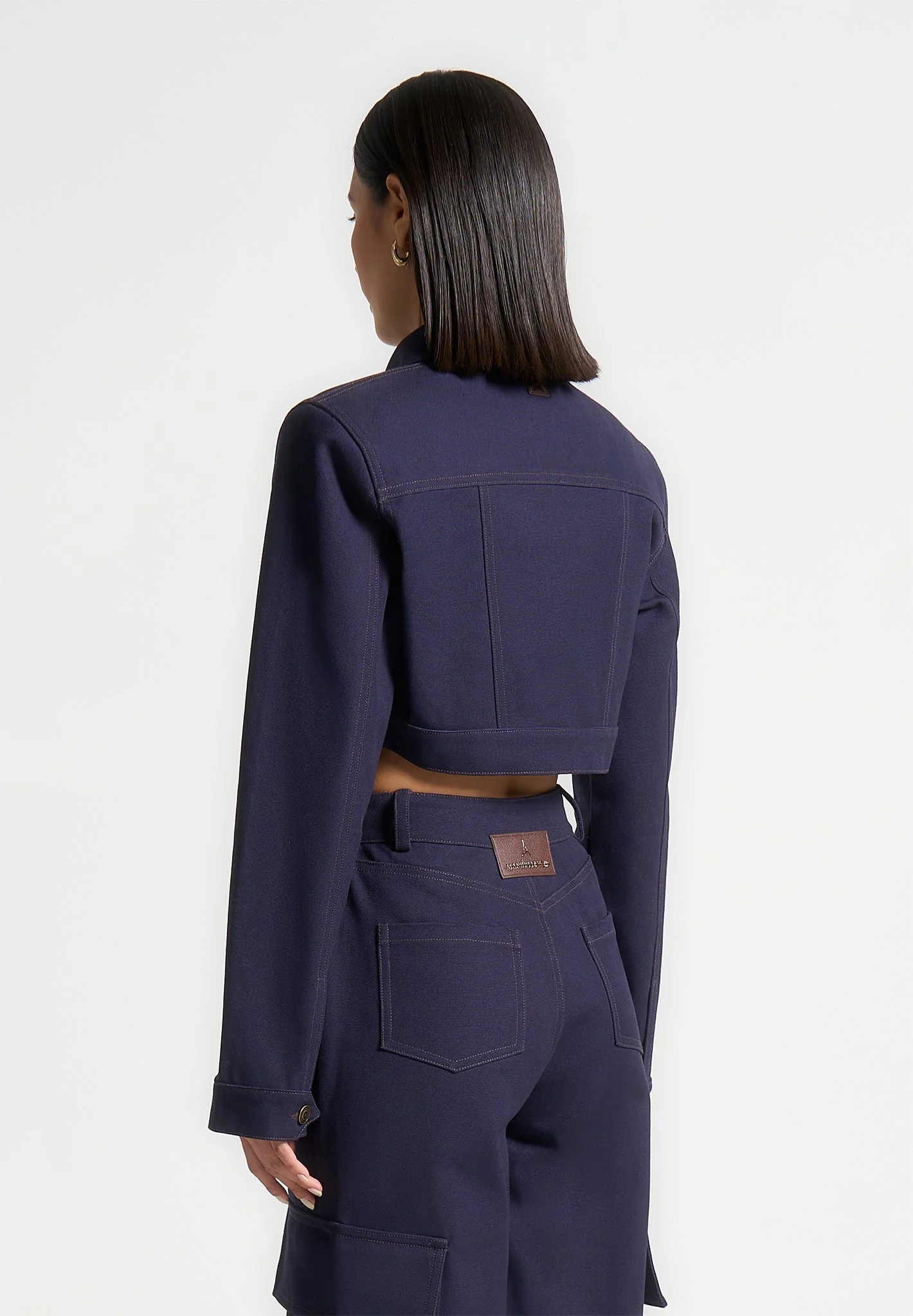 Wide Shoulder Drill Jacket - Indigo - Image 3