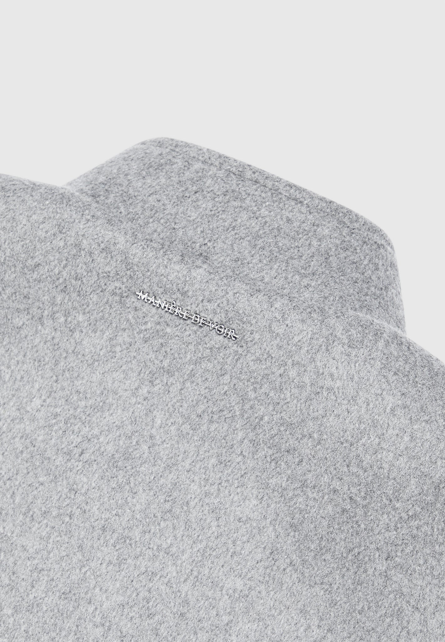 Wool Blend Marl Bomber Jacket - Light Grey - Image 6