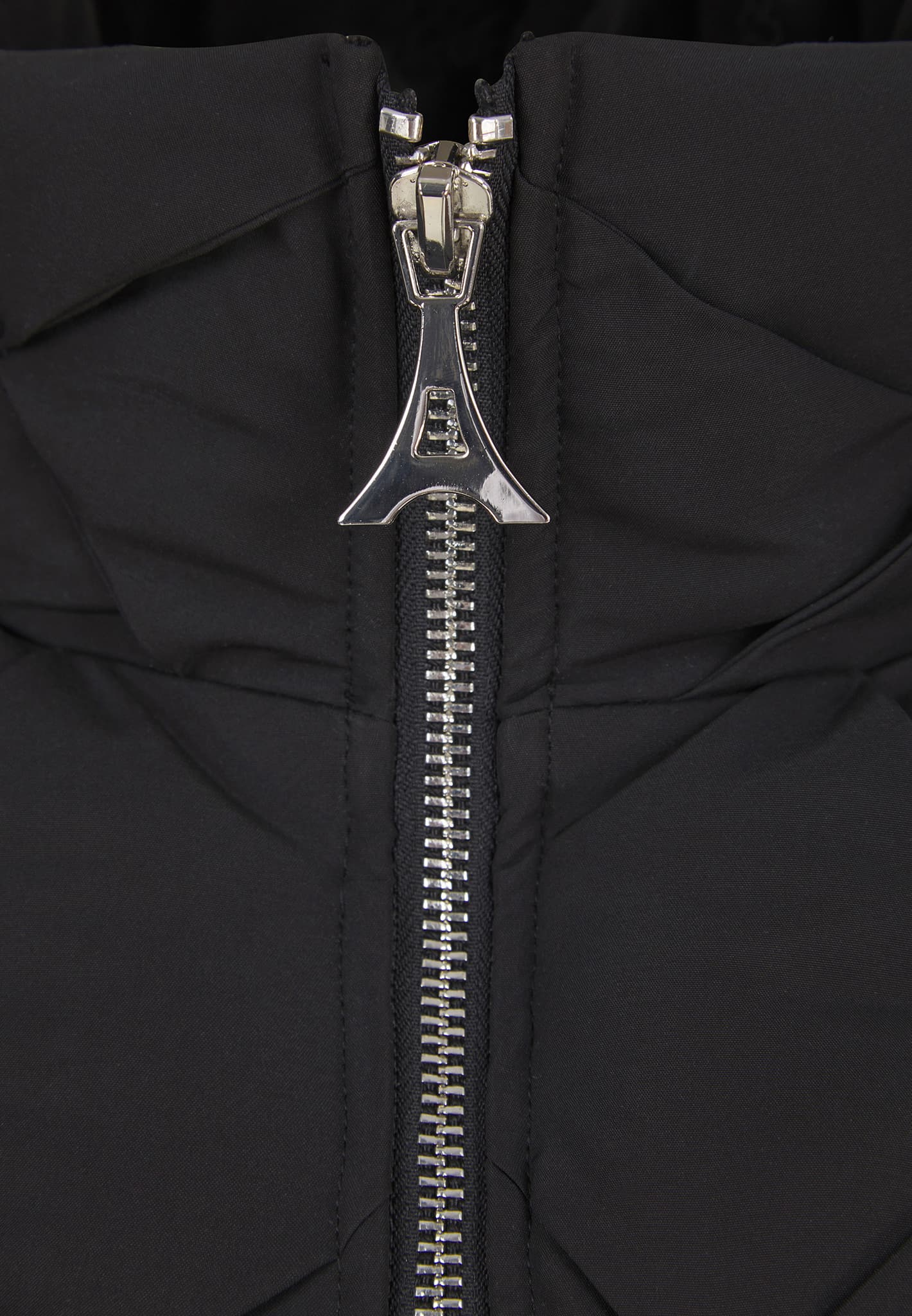 Woven Interlock Puffer Jacket - Black - Image 6