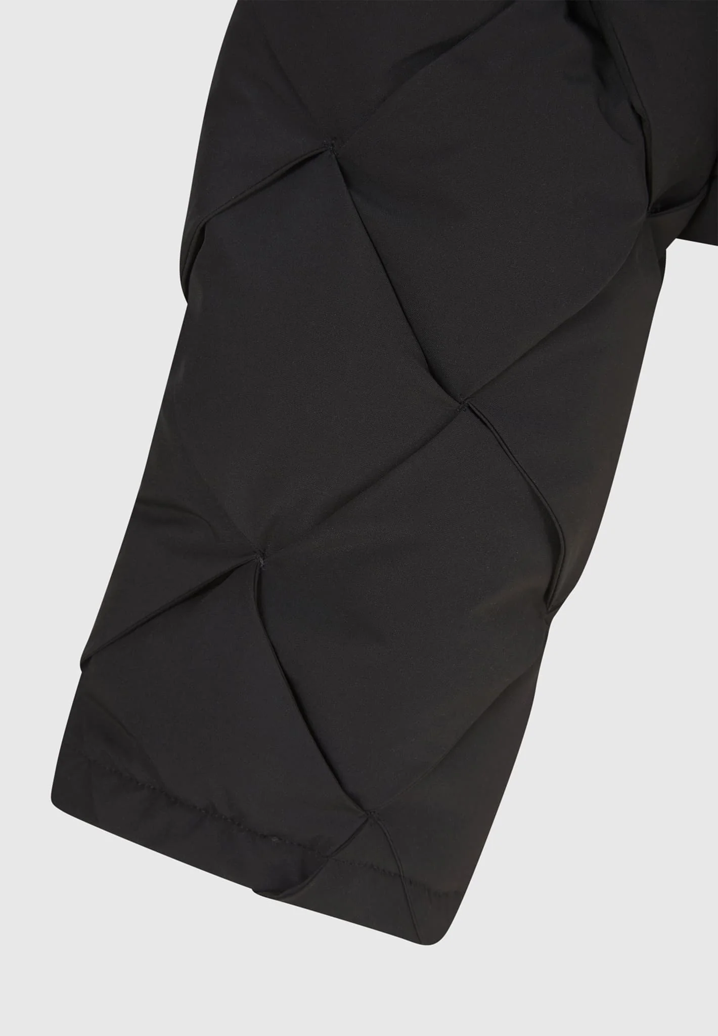 Woven Interlock Puffer Jacket - Black - Image 7