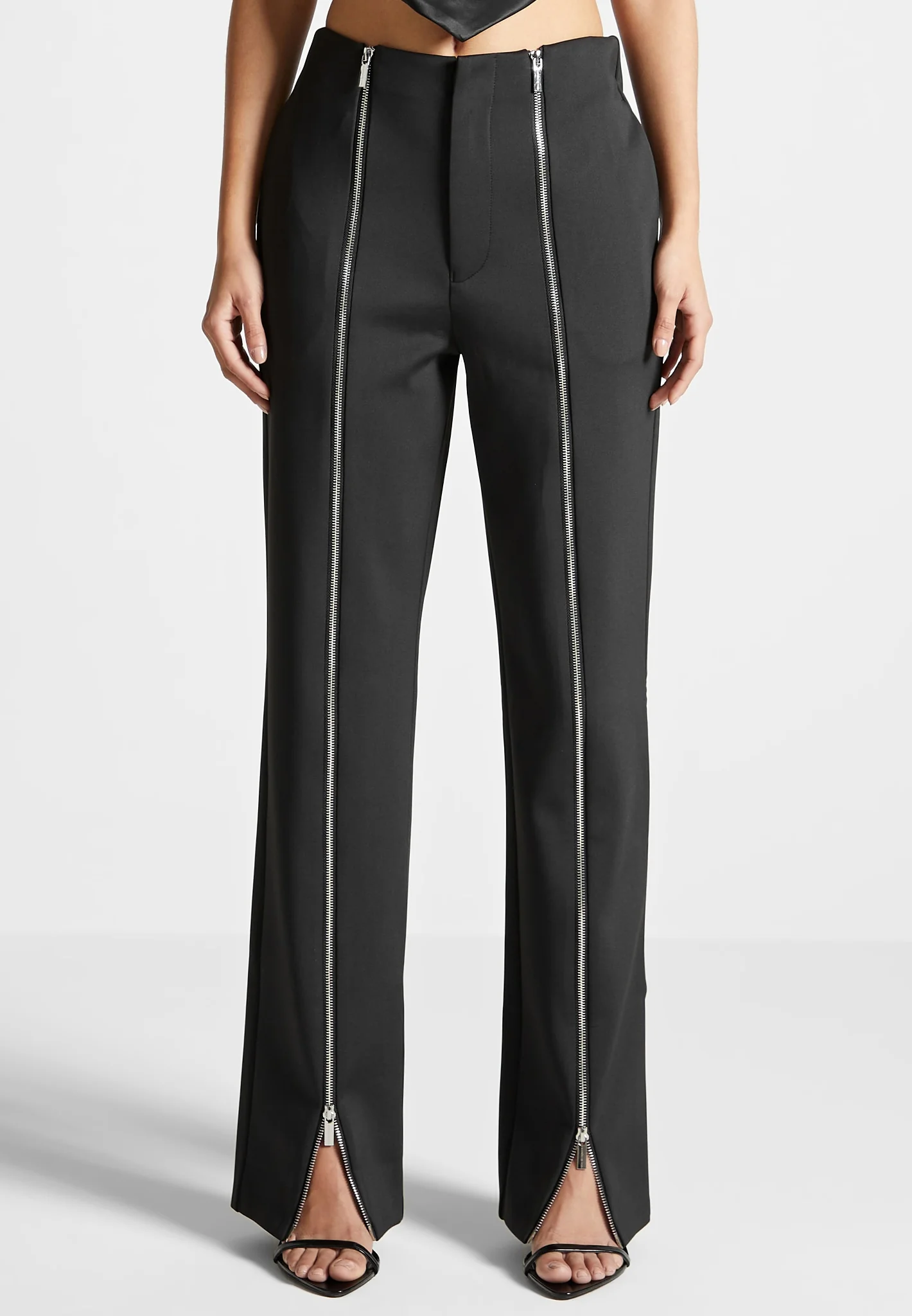 Zip Neoprene Trousers - Black - Image 2